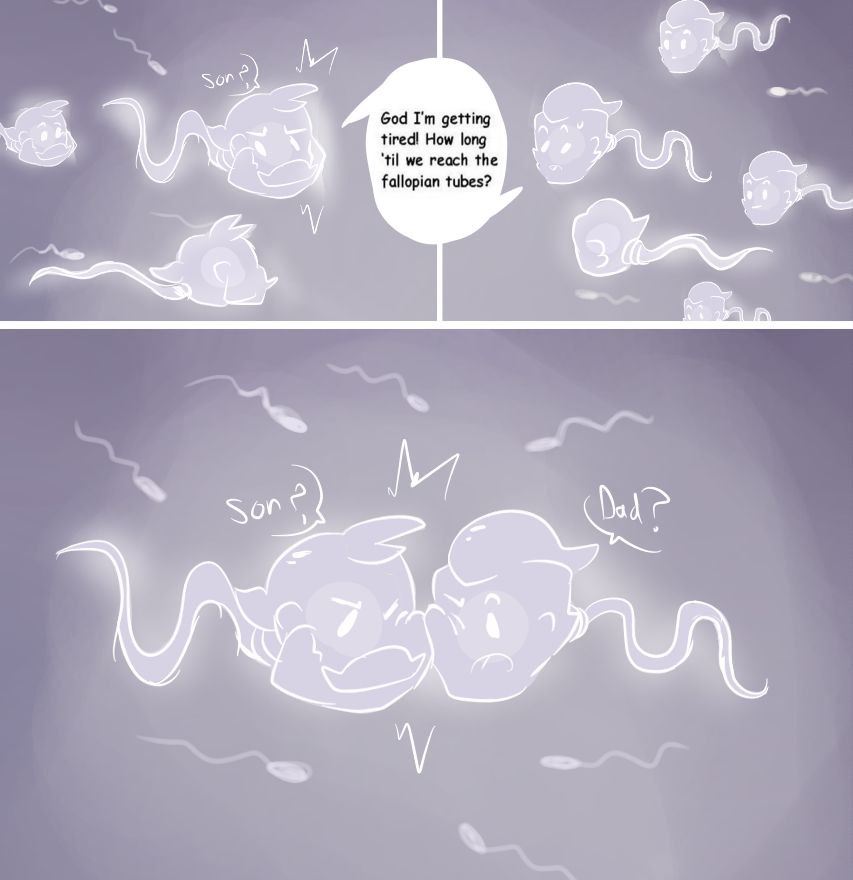 bara, brawl stars, cock vore, colt (brawl stars), cum, cum inside, cumshot, digestion, dinojaiba22, duo, ejaculation, funny, gay, hair, impregnation, incest, male, penis, post-vore, pregnant, sam (brawl stars), simple background, sperm, sperm cell, sperm cell with face, sperm meets sperm, text, vore, yaoi