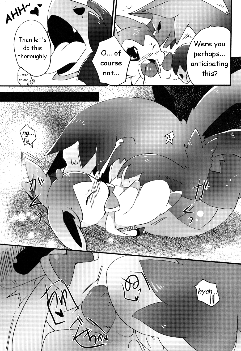 angry azuma_minatsu blush comic doujinshi eeveelution female hydreigon kemono male nintendo pokemon sex sylveon tongue translated video_games