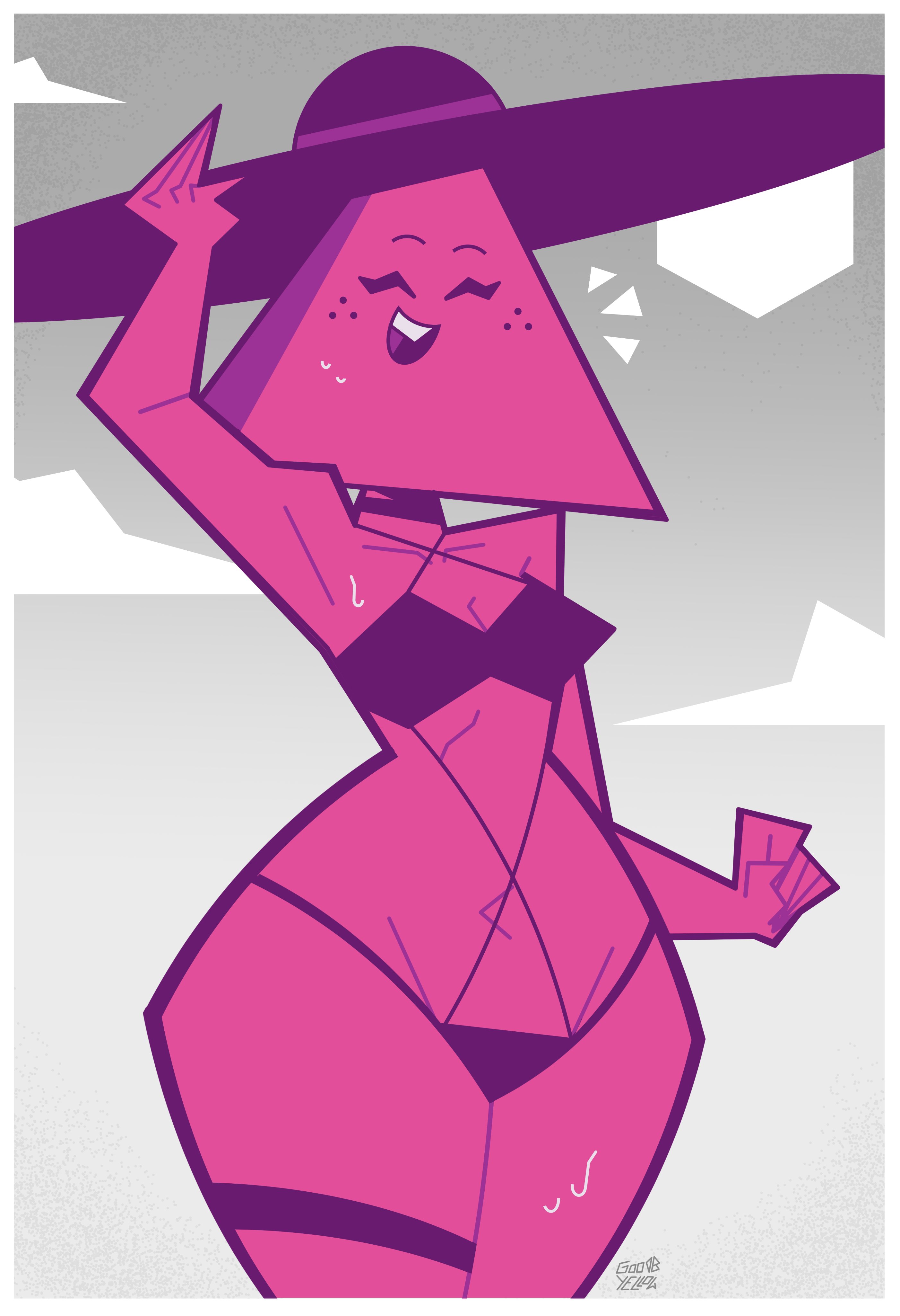 2024, beach, geometric, geometric shapes, goodbyellow, luna (valerian high), pyramid, pyramid head (shape), shape head, swimsuit, tagme, valerian high, wide hips