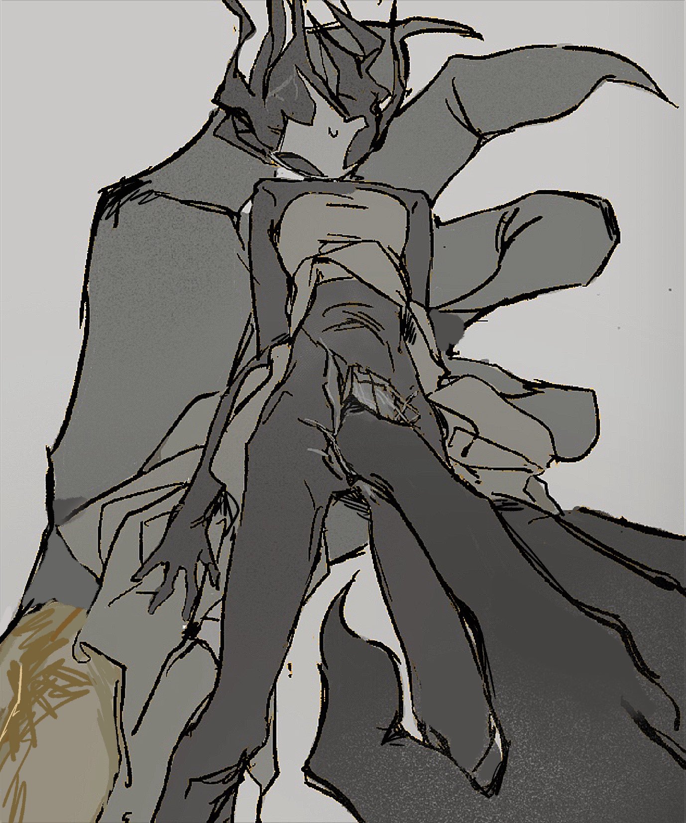 age difference, claws, clothing lift, fingering, grand mother silk, held in hand, hollow knight, hollow knight: silksong, incest, l0veanddispute, leaking pussy, looking down, mother and daughter, older female and younger female, phantom (hollow knight), silksong, size difference, yuri