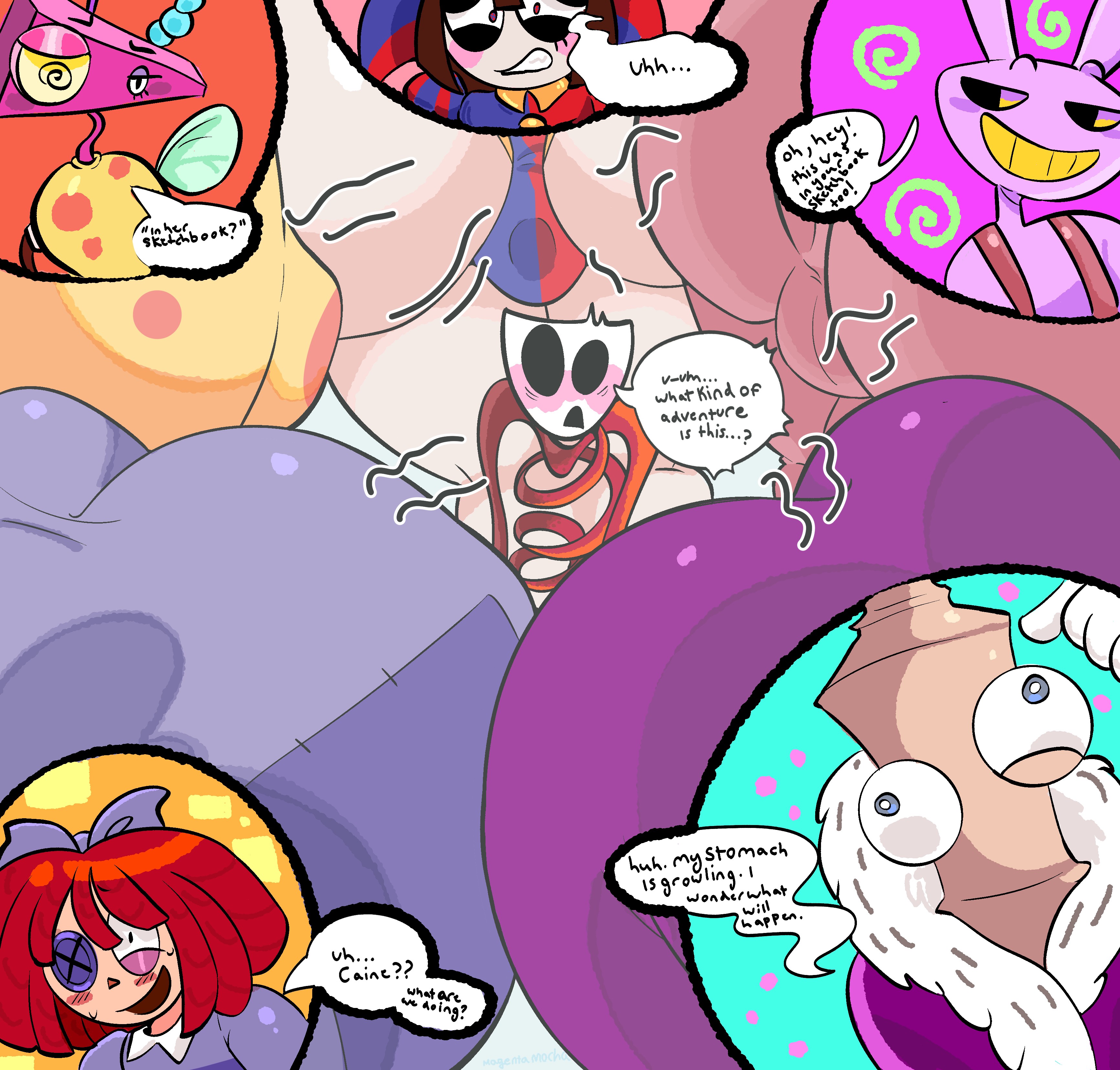 2boys, 3girls, ass, ass focus, ass to ass, big ass, big ass (female), big ass (male), dialogue, femboy, gangle (the amazing digital circus), gay, gay anal, gay male, gay sex, homosexual, homosexual male, homosexual sex, jax (the amazing digital circus), kinger (the amazing digital circus), magentamocha, male, male penetrated, male/male, pomni (the amazing digital circus), ragatha (the amazing digital circus), surrounded by ass, tagme, text, the amazing digital circus, zooble (the amazing digital circus)
