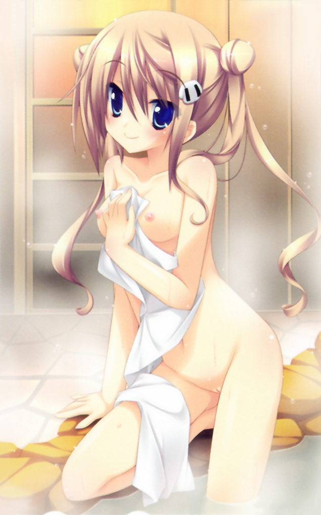 artist_request bathing breasts double_bun gotou_nao hair_ornament koiiro_soramoyou lucie navel nipples nude pussy shinohara_sera source_request tied_hair towel twintails uncensored