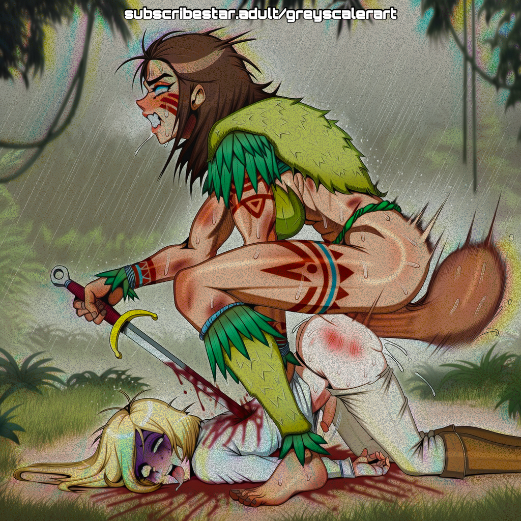 ai assisted, ai generated, anal, anal sex, armor, ass, bad end, balls, blood splatter, breasts, brutal, dead, death, defeat, female, femboy, futa on male, futanari, game over, girly, girly boy, gore, greyscaler, guro, huge balls, huge breasts, huge cock, huge testicles, intersex, male, murdered, muscular, muscular female, muscular futa, necrophilia, penis, stabbed, stabbing, sword, testicles, torn clothes, torn clothing, tribal, tribal clothing, tribal markings, violence, weapon, weapon penetration, world of lust: the spire