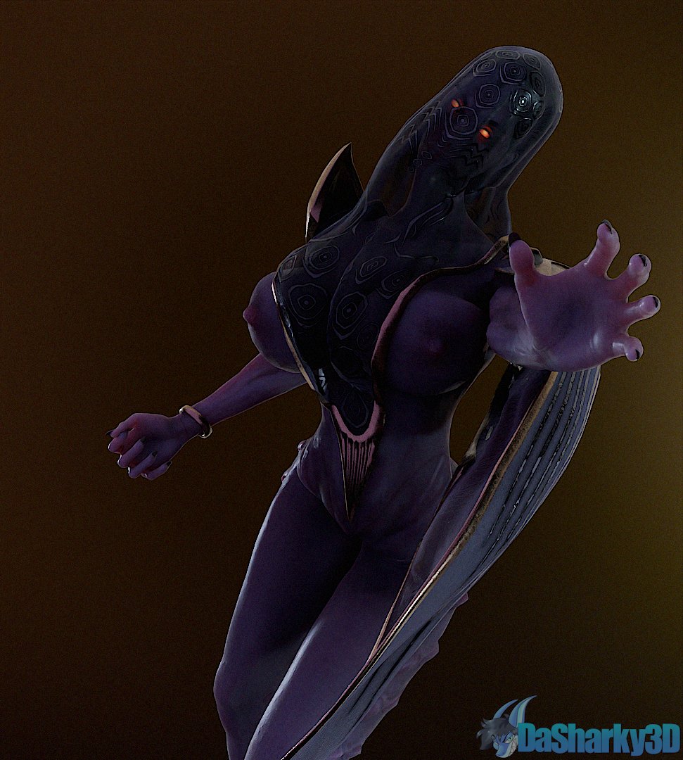 1girls, 3d, 3d (artwork), 3d model, 3d render, breasts, covered face, creepy, dasharky3d, doom, doom the dark ages, eldritch abomination, eldritch being, female, female focus, female only, glowing eyes, huge ass, huge breasts, looking at viewer, monster, monster girl, nightmare waifu, nipples, nipples outside, purple skin, revealing clothes, ulsamir, veil, witch (doom)