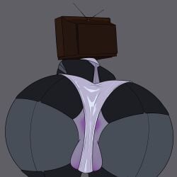 ass, ass bigger than head, ass expansion, ass focus, bunnysuit, butt focus, facing away, female, large ass, large butt, object head, panties removed, pussy, robot, robot girl, robot humanoid, robot joints, skibidi toilet, tv head, tv woman, tv woman (skibidi toilet), tvwoman (skibidi toilet)