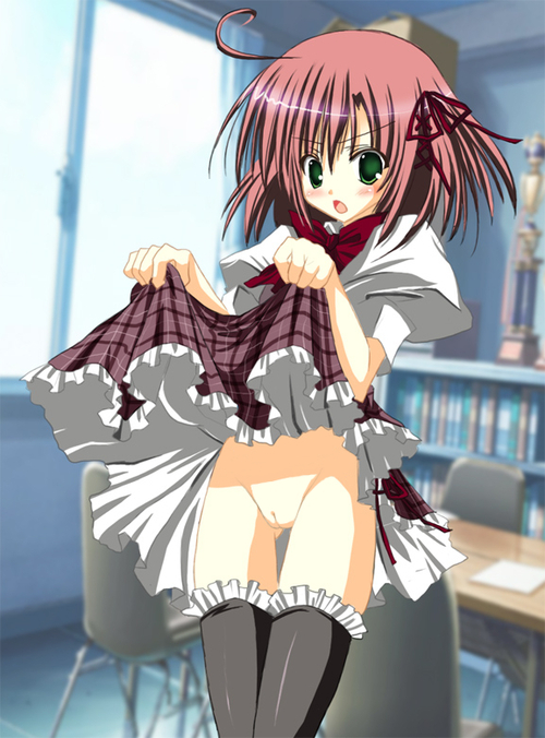 female no_panties nude_filter photoshop pussy sakurano_kurimu school_uniform seitokai_no_ichizon solo uncensored upskirt