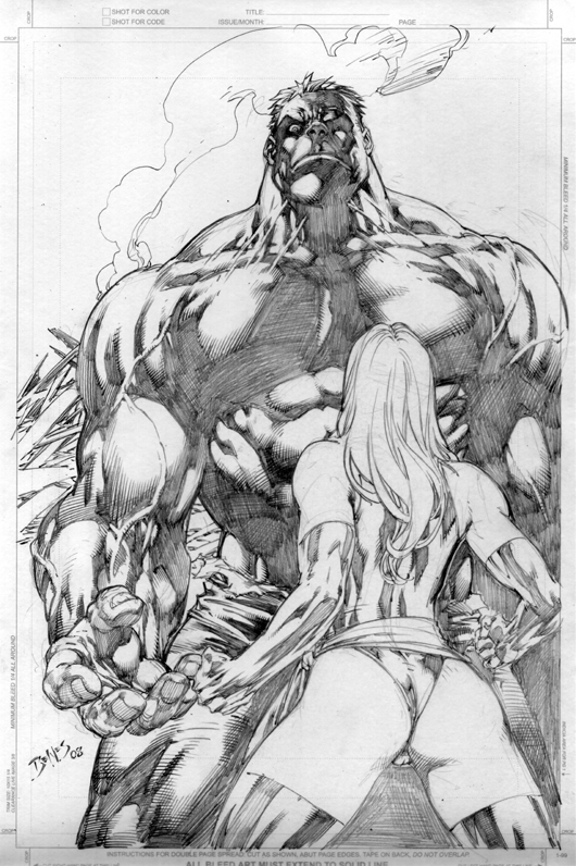 00s 2000s 2008 ass avengers carol_danvers ed_benes ed_benes_studio female hulk male/female marvel marvel_comics monochrome ms._marvel_(carol_danvers) straight_hair superheroine thong