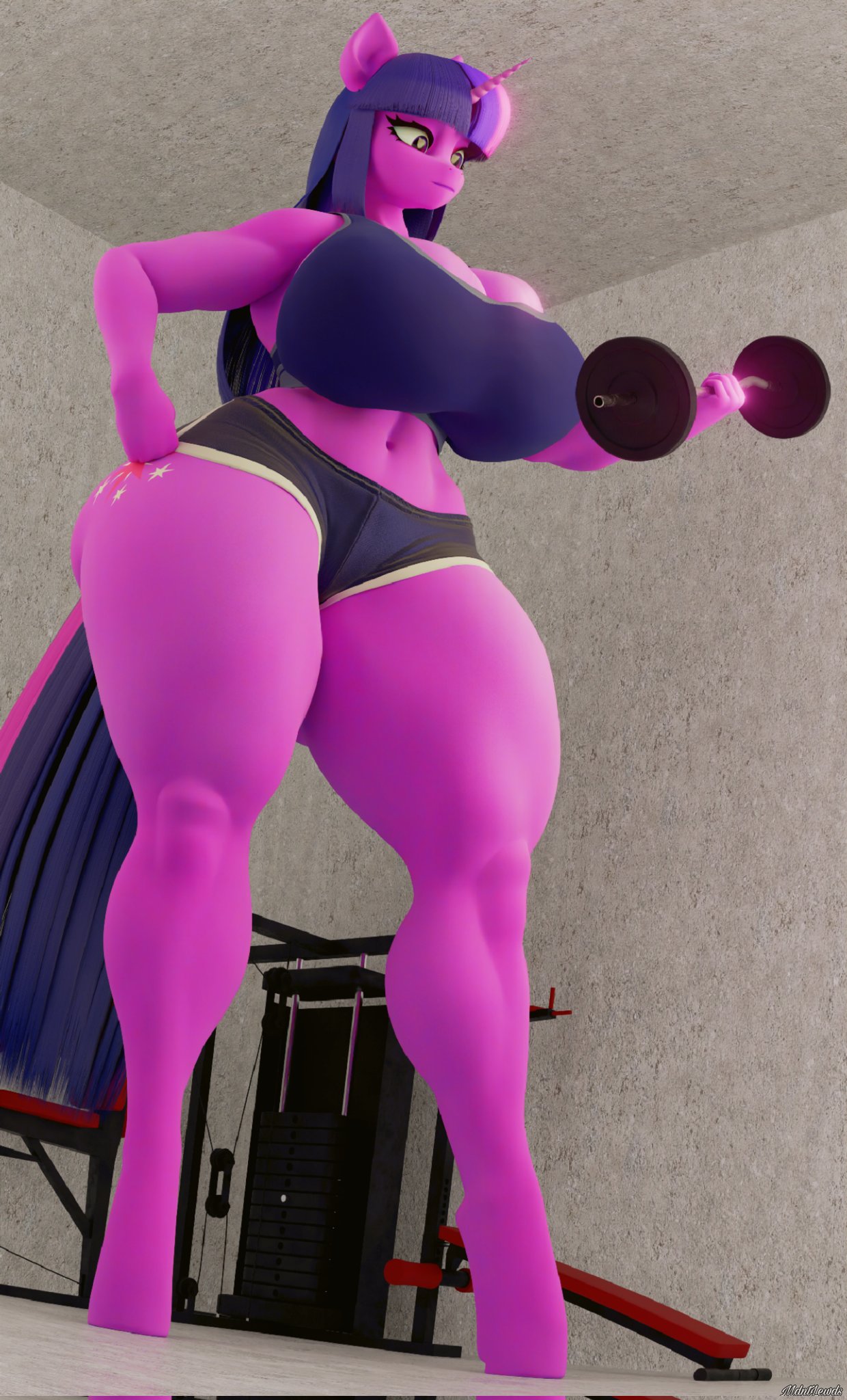 1girls, 3d, 3d (artwork), anthro, anthro female, big breasts, breasts, city, english text, female, giantess, growing, growth, large boobs, large breasts, long hair, long-haired female, mdntlewds, mini giantess, my little pony, my little pony friendship is magic, purple body, purple skin, purple skinned female, scrag boy (model), scrag twilight sparkle, text, thick thighs, thighs, twilight sparkle (mlp), walking