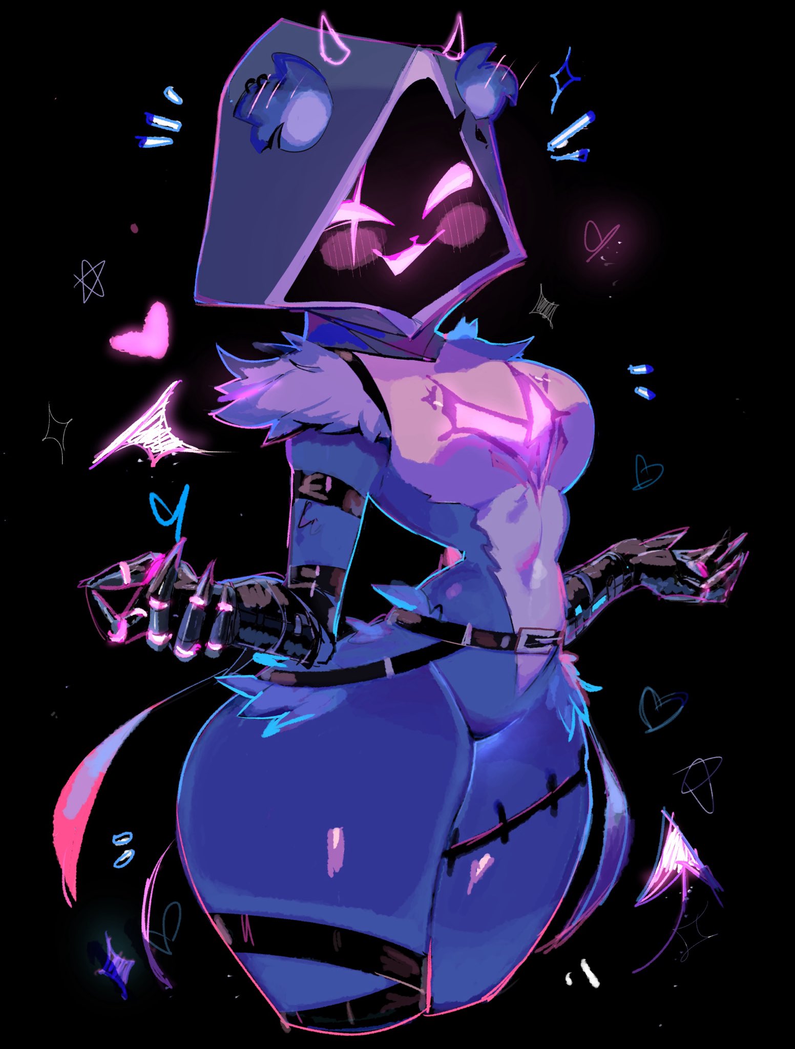 1girls, 2026, 2d, 2d (artwork), black background, blush, blushing at viewer, breasts, color, colored, curvy, curvy female, curvy figure, digital media (artwork), female, female only, fortnite, fortnite: battle royale, front view, fur, furry, furry female, hi res, legs, light skin, light-skinned female, looking at viewer, purple fur, raven team leader, raven team leader (fortnite), simple background, smile, smile at viewer, solo, thick thighs, thighs, usa37107692, video game character, video games