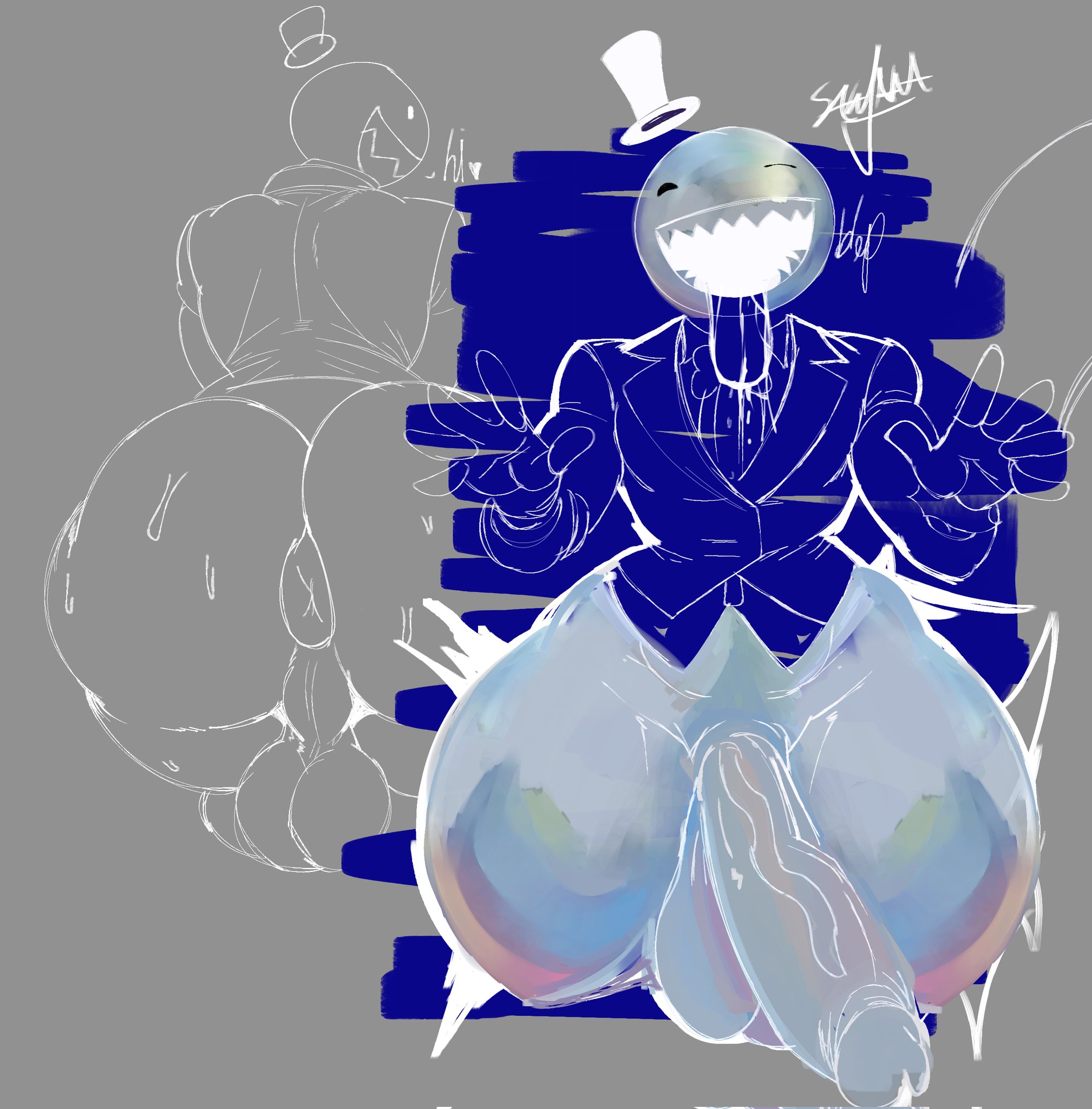 1boy, anus, balls, bent over, big ass, big ass (male), big balls, big penis, bubble, bubble (the amazing digital circus), femboy, freeposers, huge ass, huge cock, hung femboy, male, male only, perineum, perineum bulge, ringmaster bubble, solo, solo male, tadc, the amazing digital circus, thick thighs, top hat, wide hips