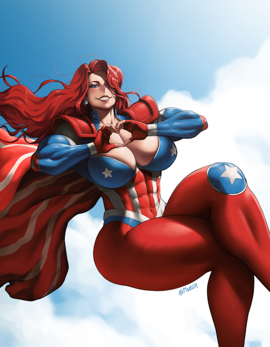 1girls american_dream_(comic) ass big_ass big_breasts breasts bust busty chest curvaceous curvy curvy_figure digital_media_(artwork) female female_focus hero heroine hips hourglass_figure huge_ass huge_breasts human large_ass large_breasts legs light-skinned_female light_skin mature mature_female mootium muscular_female red_hair slim_waist superhero superheroine the_american_dream thick thick_hips thick_legs thick_thighs thighs voluptuous waist wide_hips