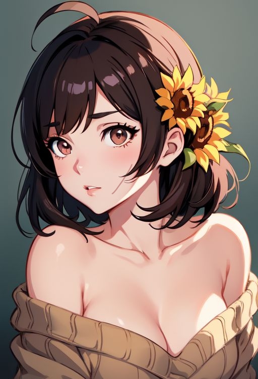 ai_generated cleavage kikimaki sunflower virtual_youtuber vtuber