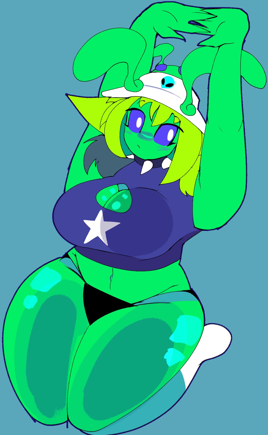 1girls 2026 alien alien_girl alien_humanoid breasts fanart fanart_from_twitter female female_only gloopy_(booventhealien) oc original_character tagme tagme_(artist) thighs