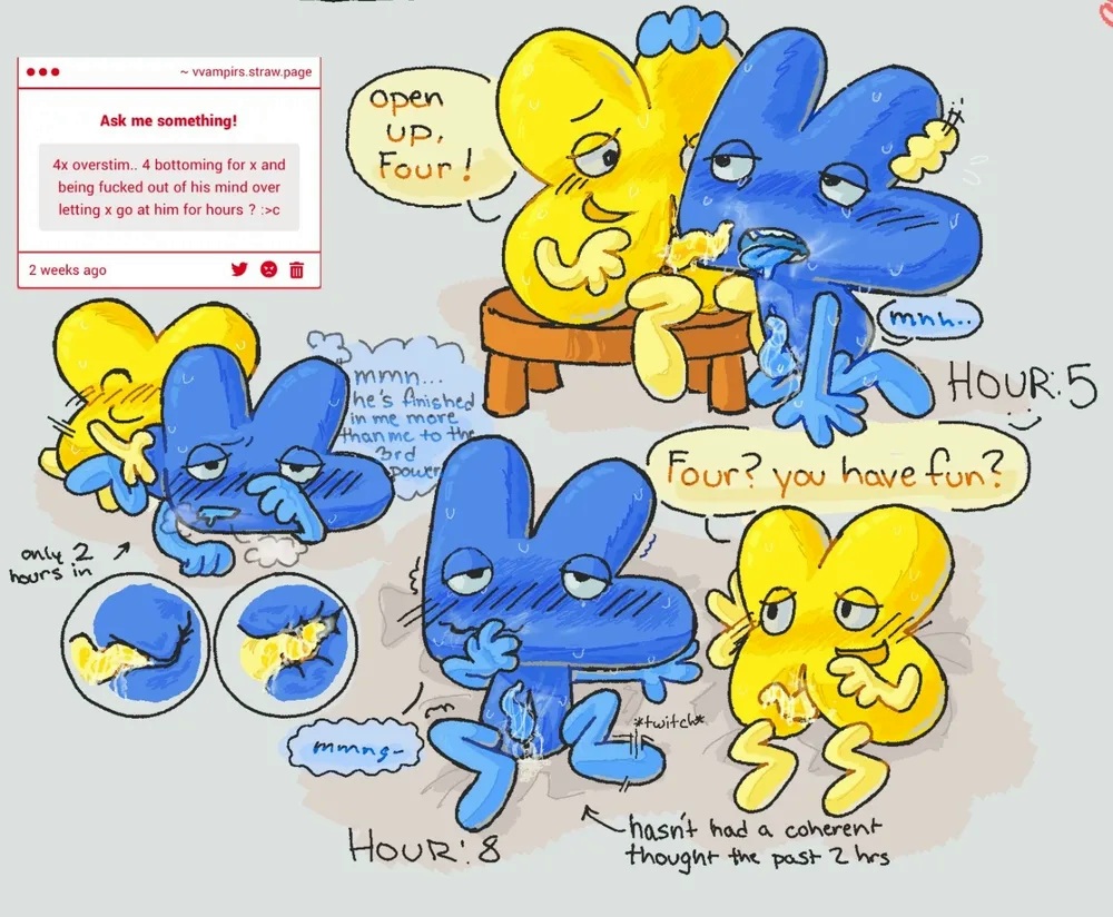 algebralien, anal penetration, battle for dream island, battle for dream island again, bfb, bfdi, bfdia, cum, fellatio, four (bfb), internal view, non-human, object shows, penetration, saliva, tentacle penis, the power of two, toony, tpot, x (bfb)