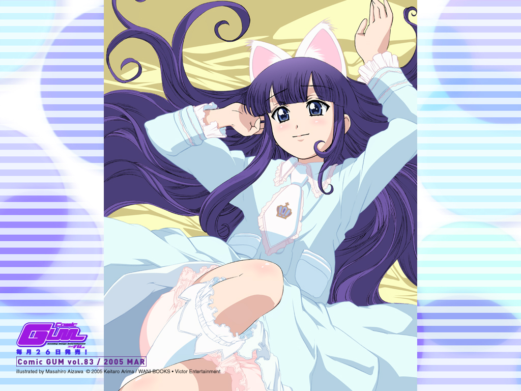 1girls blush cat_ears catgirl female hazuki_(tsukuyomi) long_hair tsukuyomi_moonphase wallpaper