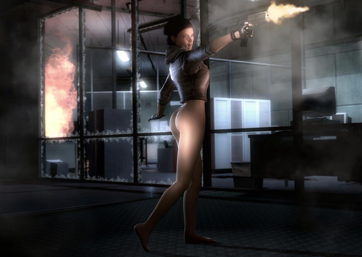 1girls 3d alyx_vance ass bottomless breasts female female_only gun half-life half-life_(series) half-life_2 human human_female human_only large_ass medium_breasts pistol rastifan shooting solo tagme weapon