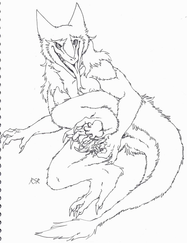 2011 anthro anus blood breasts claws english_text female fluffy forked_tongue fur long_tongue masturbation monochrome nipples open_mouth pawpads paws prehensile_clitoral_hood pussy pussy_juice rain_silves raised_leg ransaryong sergal sharp_teeth sketch slit_pupils smile solo teeth text toe_claws tongue tongue_out warpaint wet