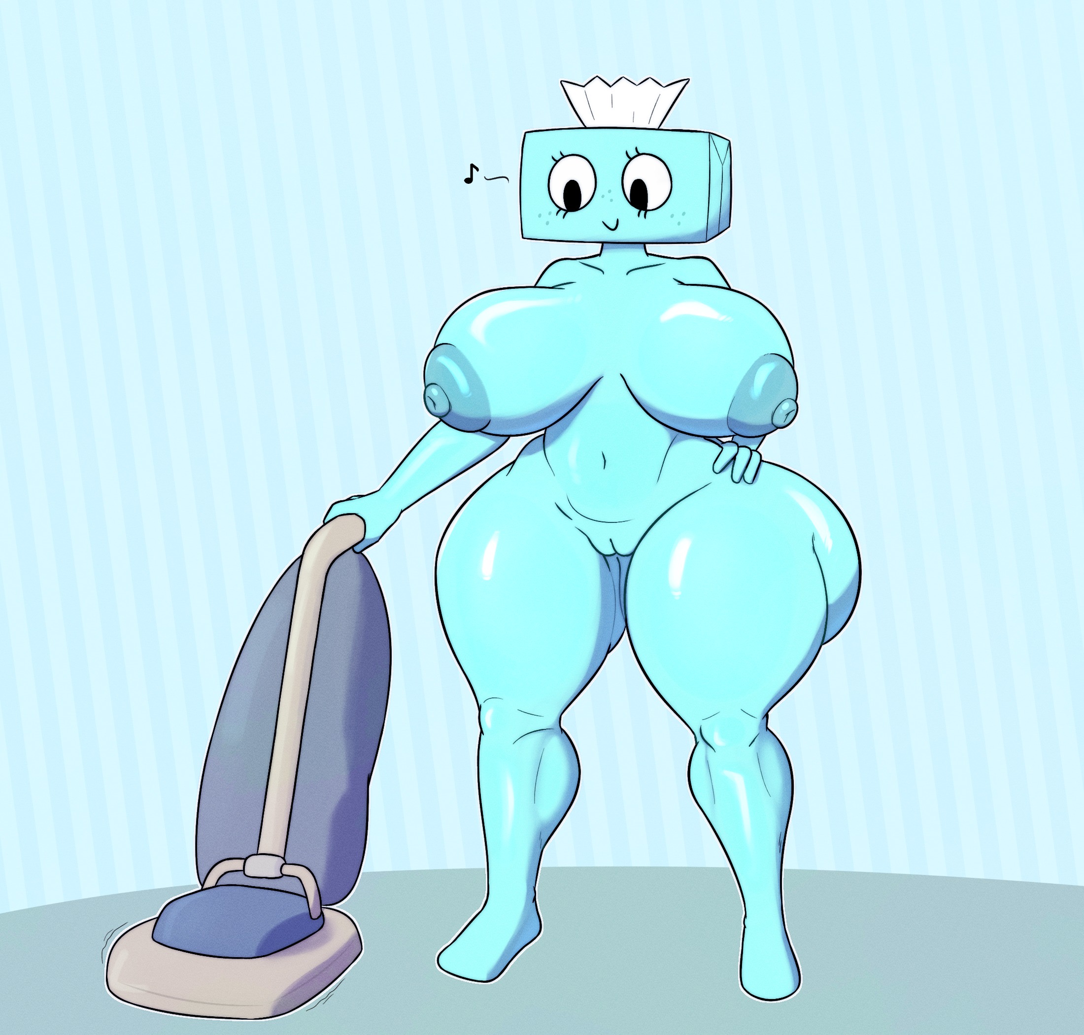 1girls, alternate version available, areolae, ass, barefoot, big breasts, blue body, breasts, casual, casual nudity, commission, commissioner upload, completely nude, completely nude female, curvaceous, curvy, dandy's world, female, female only, full body, huge ass, huge breasts, innie pussy, musical note, naked, naked female, nipples, nude, nude female, obsuniq, pussy, singing, smile, solo, standing, tisha (dandy's world), vacuum, voluptuous, voluptuous female