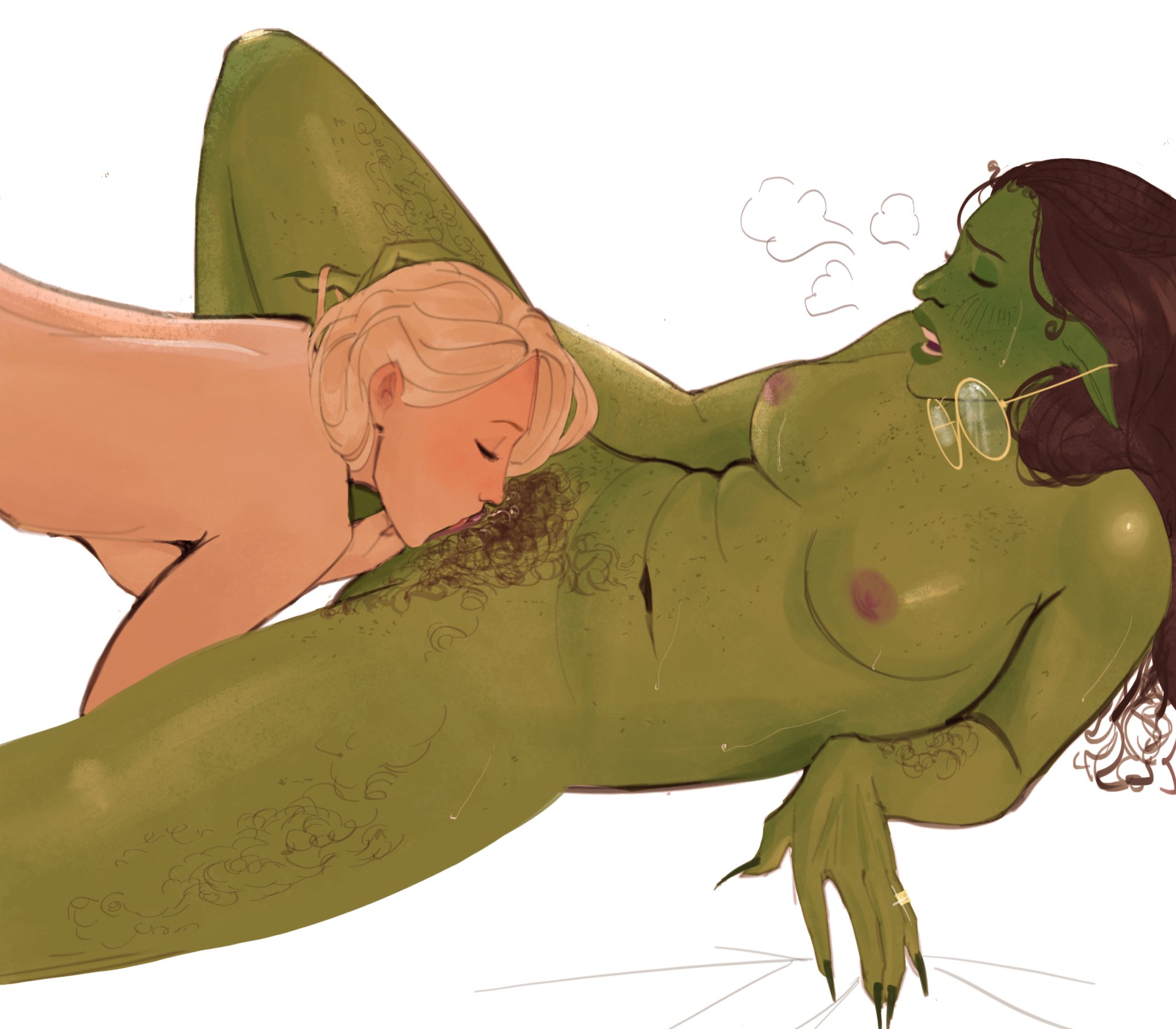 breath cloud, eating pussy, elphaba, elphaba thropp, female, fully nude, glinda, goatedsaminator, good witch of the north, pussy, saminator, wicked, wicked witch of the west, wizard of oz, yuri