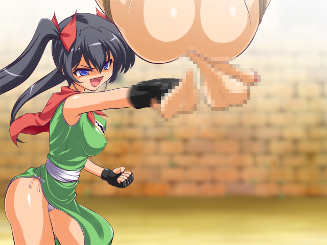 1boy ballbusting breasts censored cock_and_ball_torture female femdom fighting hiyoko_banchou humiliation mosaic_censoring nipples panties pantyshot penis punching speed_bag tamakeri testicles