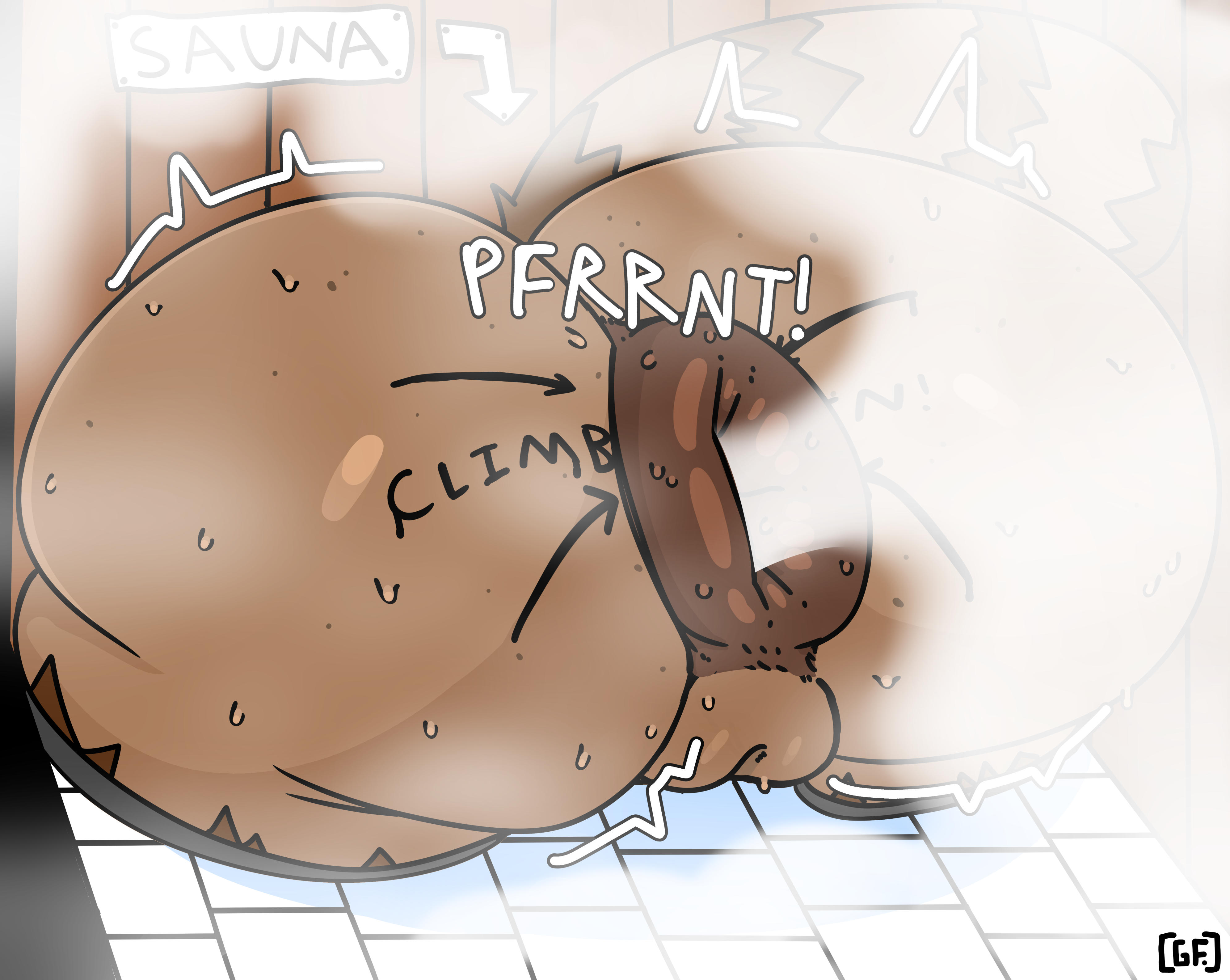 1girls, alternate version available, anthro, anus, ass, big ass, big butt, body writing, bubble butt, curvaceous, curvy, curvy figure, donut anus, english text, fart, fart cloud, fart fetish, female, female only, furry, ghostfuckrr, huge ass, implied anal vore, implied vore, musk, musk clouds, musky butt, nude, onomatopoeia, panko (ghostfuckrr), puffy anus, pussy, sauna, solo, solo female, steam, steam fart, steamy ass, sweat, sweaty, sweaty butt, tail, tanuki, tanuki girl, text, thick thighs, unseen female face, voluptuous, voluptuous female, white fart, wide hips