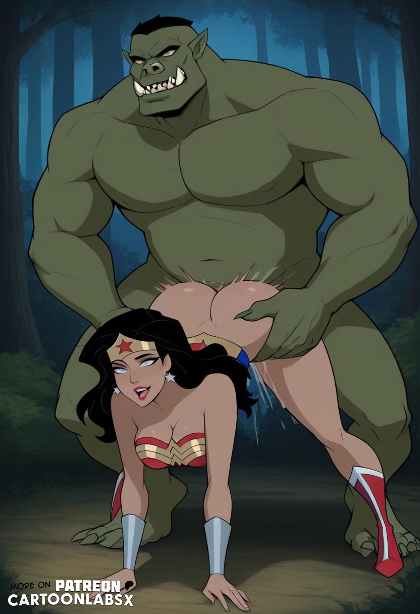 ai generated, anal, anal insertion, anal sex, cartoony, dc, dc comics, female, from behind, from behind position, fucked from behind, fucked into submission, fucked senseless, fucked silly, justice league, male, orc, orc male, orgasm, orgasm face, penetration, penile penetration, penis, penis in pussy, pussy, sex, sex from behind, sexual intercourse, size difference, superhero, superhero costume, superheroine, wonder woman, wonder woman (series)