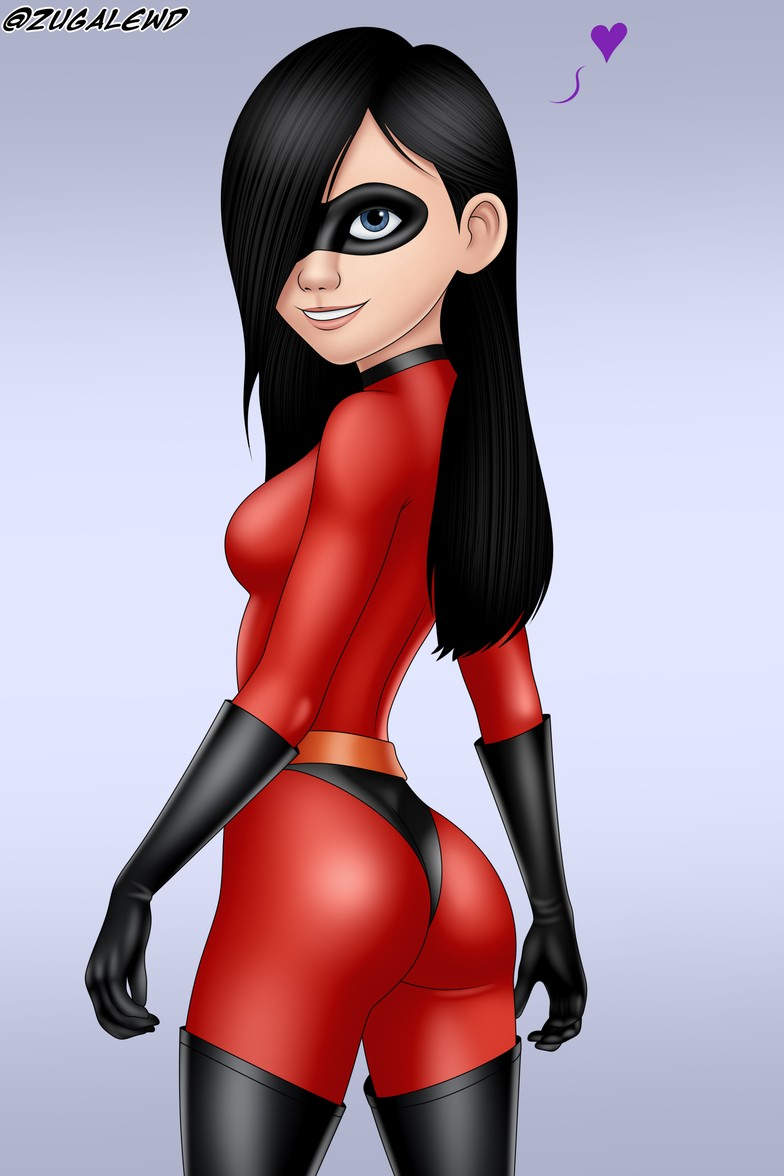 1girls ass female female_only perky pixar solo suit superhero the_incredibles tight-clothes violet_parr zugalewd