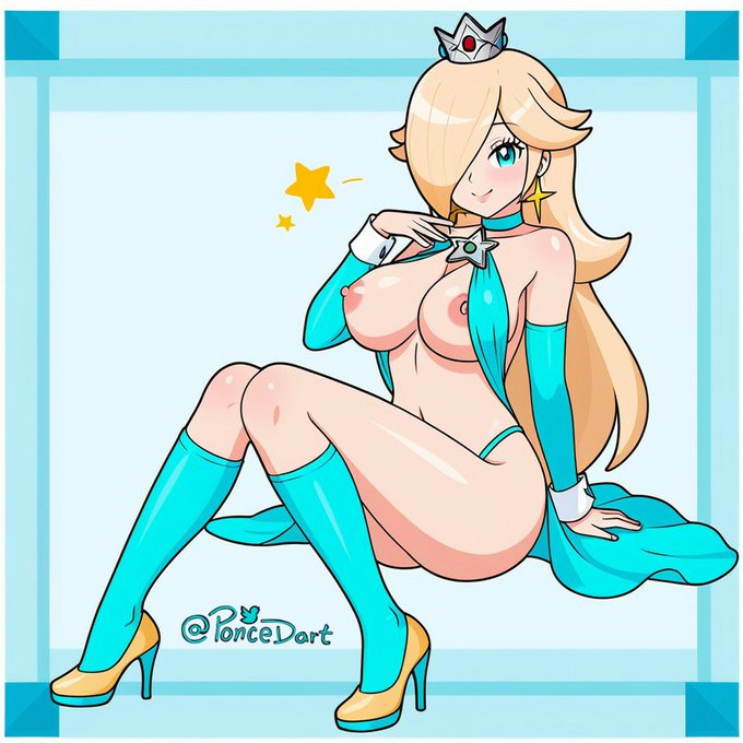 1girls ai_generated blonde_hair blue_eyes breast_out breasts hair_over_one_eye lingerie long_hair looking_at_viewer nintendo nintendo_switch nintendo_wii nipples no_bra poncedart princess_rosalina sexy_outfit simple_background sitting smug smug_expression smug_face smug_smile solo super_mario_galaxy twitter_username