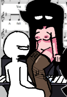 2d anonymous_male boobs_out breasts female nipples piano roses_arcaned tagme