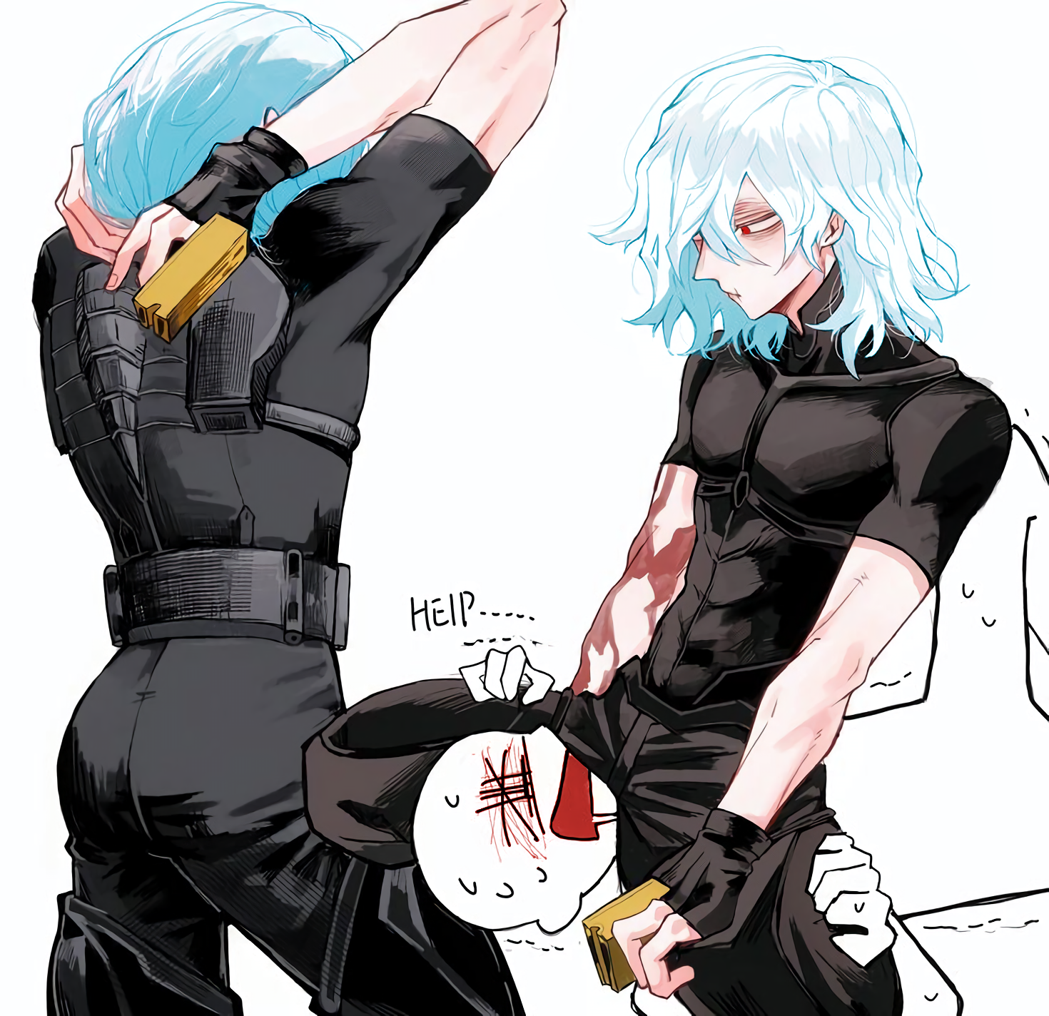 Dabi's intense stare meeting Shigaraki's