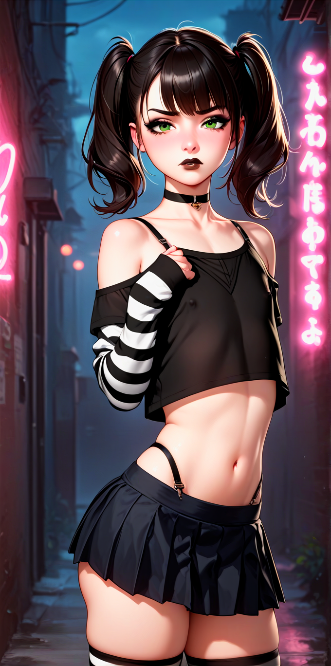 ai_generated audrey_(femboy) femboy feminization forced_feminization goth not_psycho otoko_no_ko sissification