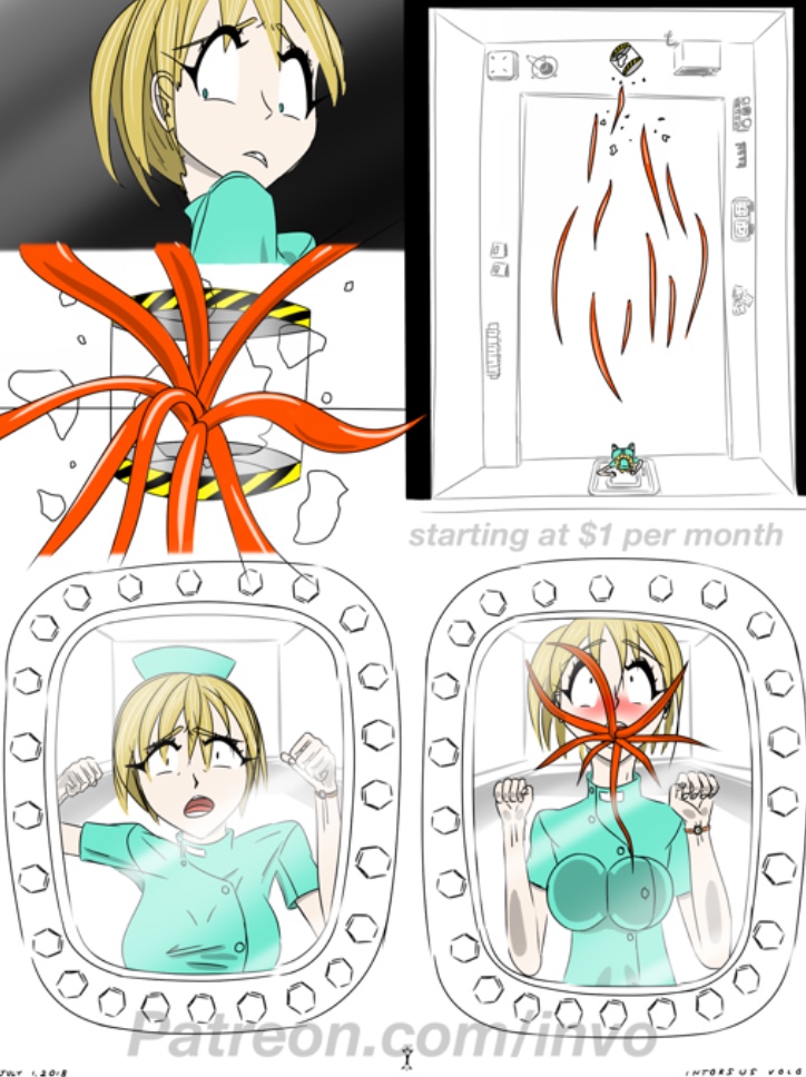 blonde_hair blue_eyes body_invasion clothing comic female forced intorsus_volo oral parasite scared tagme tentacle vore worm worms