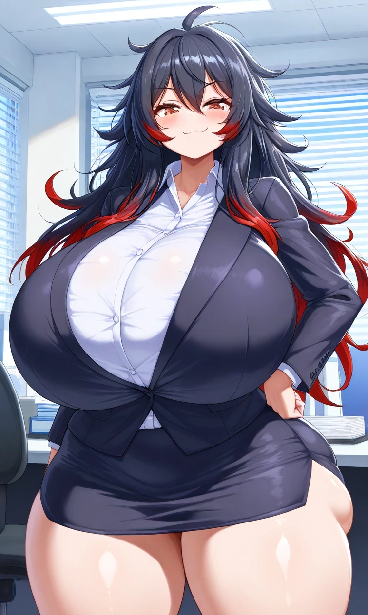 1girls ai_assisted ai_generated amber_eyes big_ass big_breasts black_hair breasts breasts_bigger_than_head curvaceous curves curvy curvy_body curvy_female curvy_figure curvy_hips dominant_female enormous_breasts ftggtgg gigantic_breasts huge_ass huge_breasts hyper_breasts large_ass large_breasts massive_breasts office office_lady red_hair request requested seducing seductive seductive_eyes seductive_look seductive_pose seductive_smile solo solo_female solo_focus sorceress_sophia tail thick_ass thick_thighs two_tone_hair villain villainess