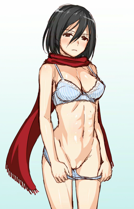 1girls, attack on titan, black hair, blue eyes, clothed, female, female only, mikasa ackerman, shingeki no kyojin, solo, tagme