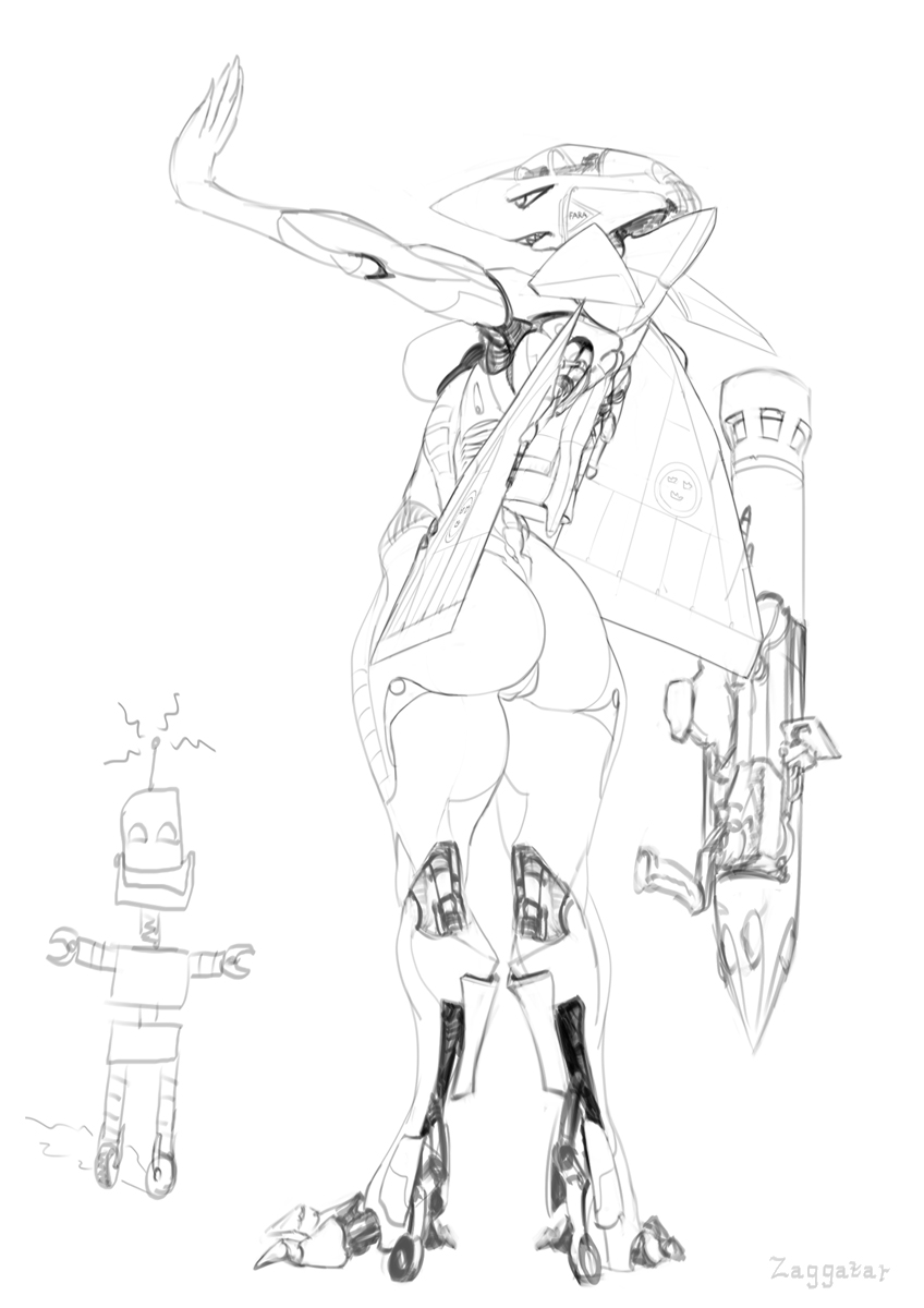 aeromorph aircraft airplane anthro breasts claws female ja-37_viggen machine mechanical monochrome pussy ranged_weapon robot rocket_launcher sharp_teeth solo teeth weapon wide_hips zaggatar