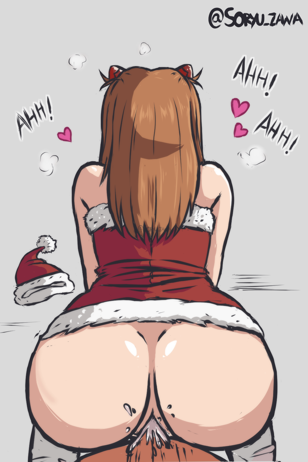 Asuka Langley Sohryu (Christmas) Rule 34 Image