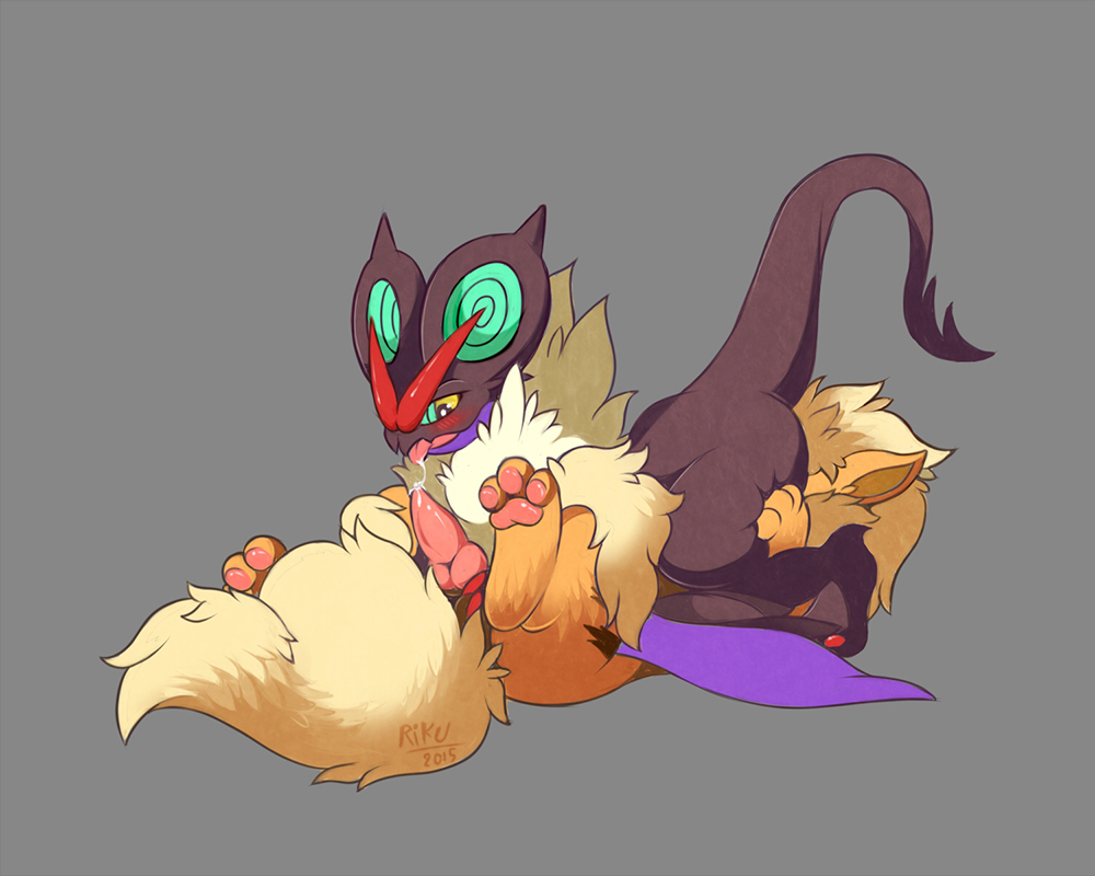 69 ambiguous_gender arcanine male nintendo noivern oral pokemon pokemon_(species) rikuaoshi sex video_games