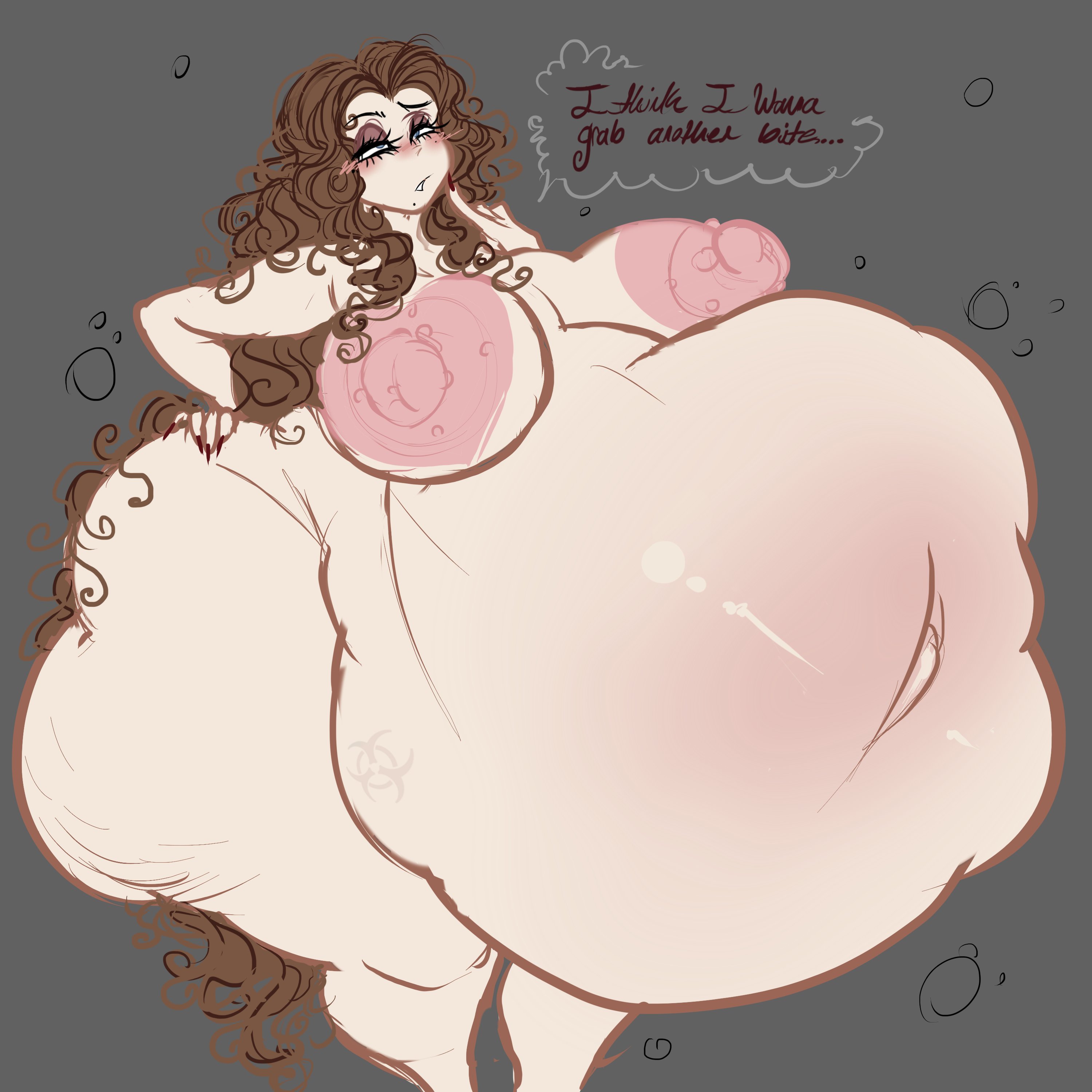bbw, big belly, brunette, chubby, curvy, female, female only, huge ass, huge breasts, hyper belly, hyper fat, limbus company, long hair, mature, project moon, rodion (limbus company), stuffing, tagme, toxundercover