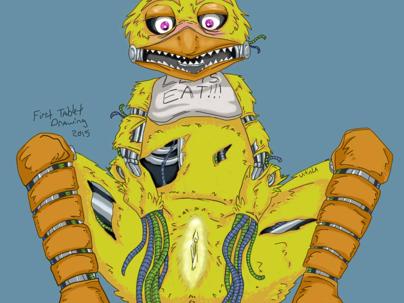 blush five_nights_at_freddy's monster pussy teeth uitinla video_games withered withered_chica