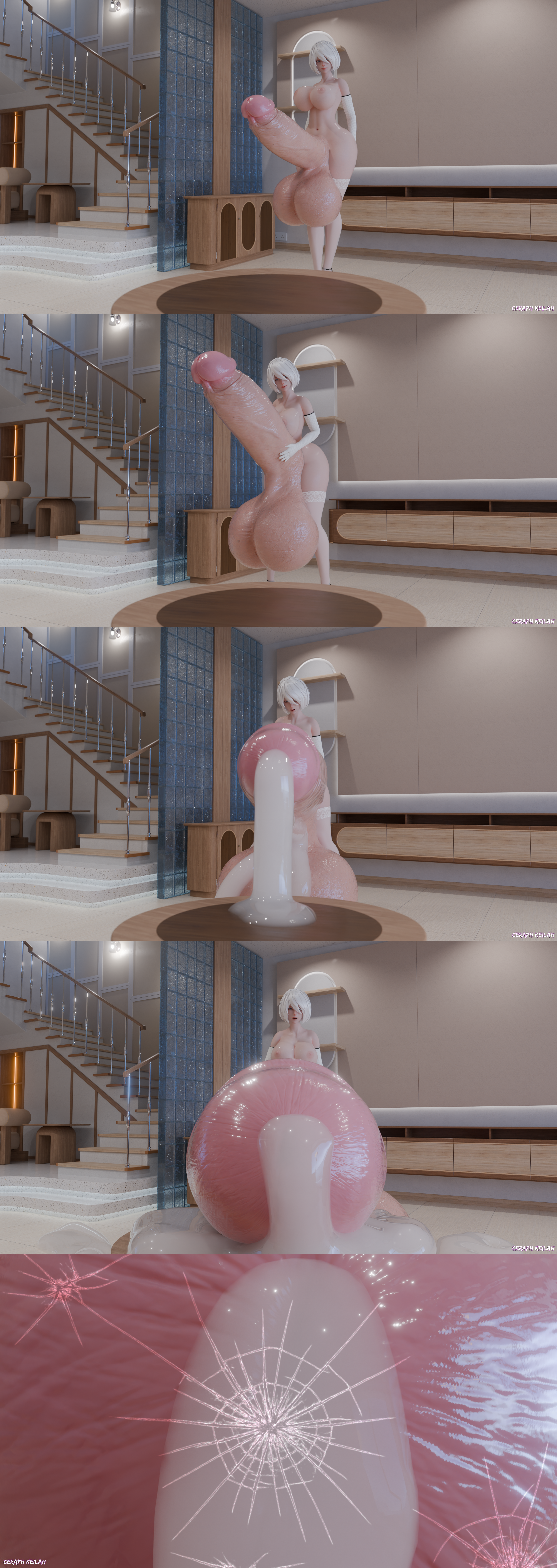 1futa, 3d, areolae, balls, balls expansion, big breasts, breasts, ceraph keilah, cracked screen, erect penis, erection, futa only, futanari, gigantic balls, gigantic penis, huge balls, huge breasts, huge cock, hyper, hyper balls, hyper penis, light skin, light-skinned futa, nier, nier: automata, nipples, nude, nude futa, penis, penis expansion, penis growth, precum, short hair, solo, standing, testicles, white hair, yorha 2b