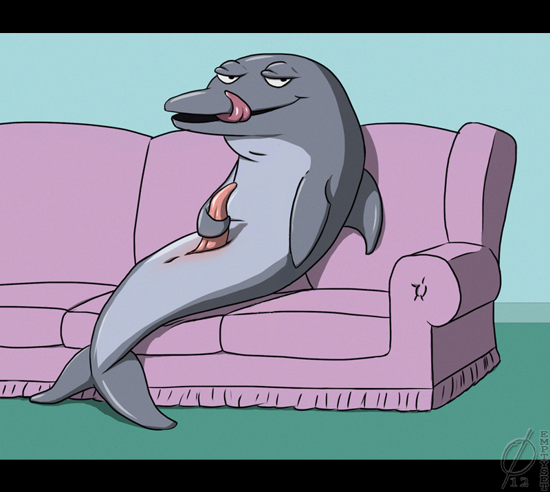 2012 animal_genitalia anus billy_finn cetacean dolphin emptyset family_guy feral genital_slit grey_skin inside looking_at_viewer male male_only mammal marine masturbation nude penis seductive sitting slit sofa solo tapering_penis tongue tongue_out toony