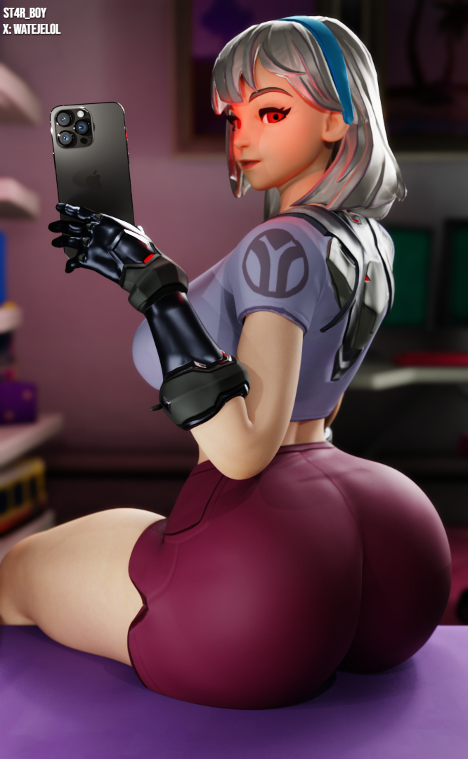 1female, 1girls, 3d, 3d (artwork), 3d model, 3d render, about to burst, ass, ass bigger than head, ass too big, barely contained, barely contained ass, barely fits, big butt, blender, blender (artwork), blender (software), breasts, bursting butt, curvy hips, female, fortnite, fortnite: battle royale, imminent wardrobe malfunction, lexa (fortnite), lexa hexbringer (fortnite), looking back, selfie, straining clothing, thick legs, thick thighs, thighs, tight clothes, tight clothing, tight fit, tight pants, tight shorts, too tight, undersized clothes, undersized clothing, voluptuous, voluptuous female, watejelol, white hair, wide hipped female, wide hips