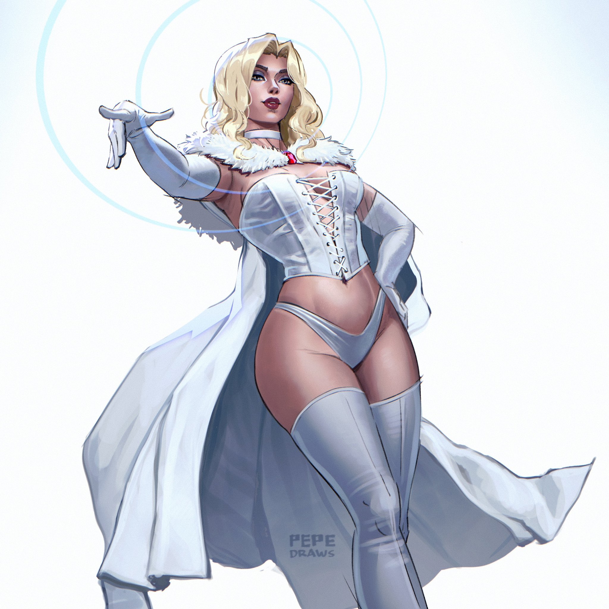 1girls, big ass, big breasts, big thighs, blonde female, blonde hair, breasts, bust, busty, chest, curvaceous, curvy, curvy figure, digital media (artwork), emma frost, female, hellfire club, hips, homo superior, hourglass figure, huge ass, huge breasts, huge thighs, large ass, large breasts, large thighs, light, light skin, light-skinned female, marvel, marvel comics, mature, mature female, mutant, mutant (marvel), pepedraws, slim waist, thick, thick hips, thick legs, thick thighs, thighs, voluptuous, waist, white queen, wide hips, x-men