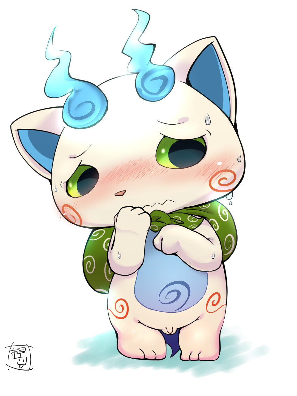 balls blush ichiba komasan male male_only penis yo-kai_watch