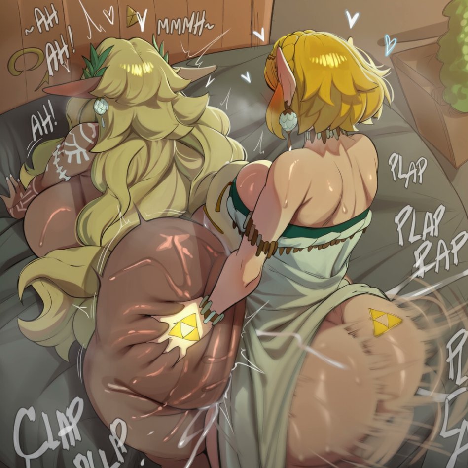 ai generated, dark-skinned female, female, futa on female, futanari, intersex, light-skinned futa, lovelyzen, princess zelda, sonia (tears of the kingdom), tears of the kingdom, the legend of zelda, zelda (tears of the kingdom)