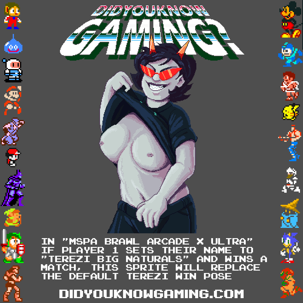 alien breasts did_you_know_gaming exposed_breasts flashing homestuck horns misinformation parody shirt_lift terezi_pyrope troll wistfullinsomniac