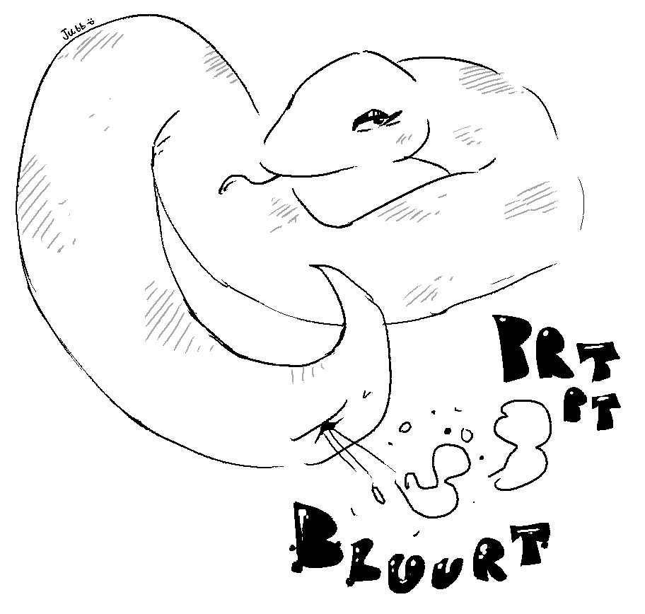 2022 animal_genitalia artist_name black_eyes cloaca eyelashes eyeshadow fart fart_cloud female feral genitals jubb lidded_eyes looking_at_viewer makeup monochrome reptile scalie simple_background snake solo sound_effects text tongue tongue_out vowelless vowelless_sound_effect white_background