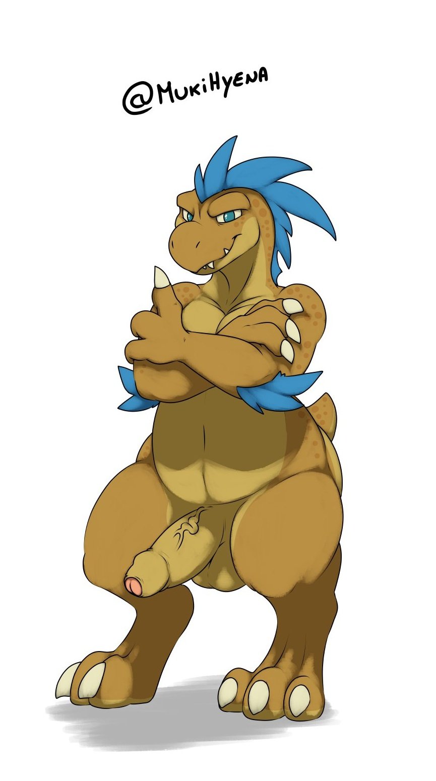 alien anthro arty_stu balls erection foreskin genitals halo_(series) hi_res humanoid_genitalia humanoid_penis kig-yar kiggy male male_only microsoft nude penis ruuhtian_(kig-yar) scalie short_tail smile solo spots tail thick_thighs uncircumcised xbox_game_studios