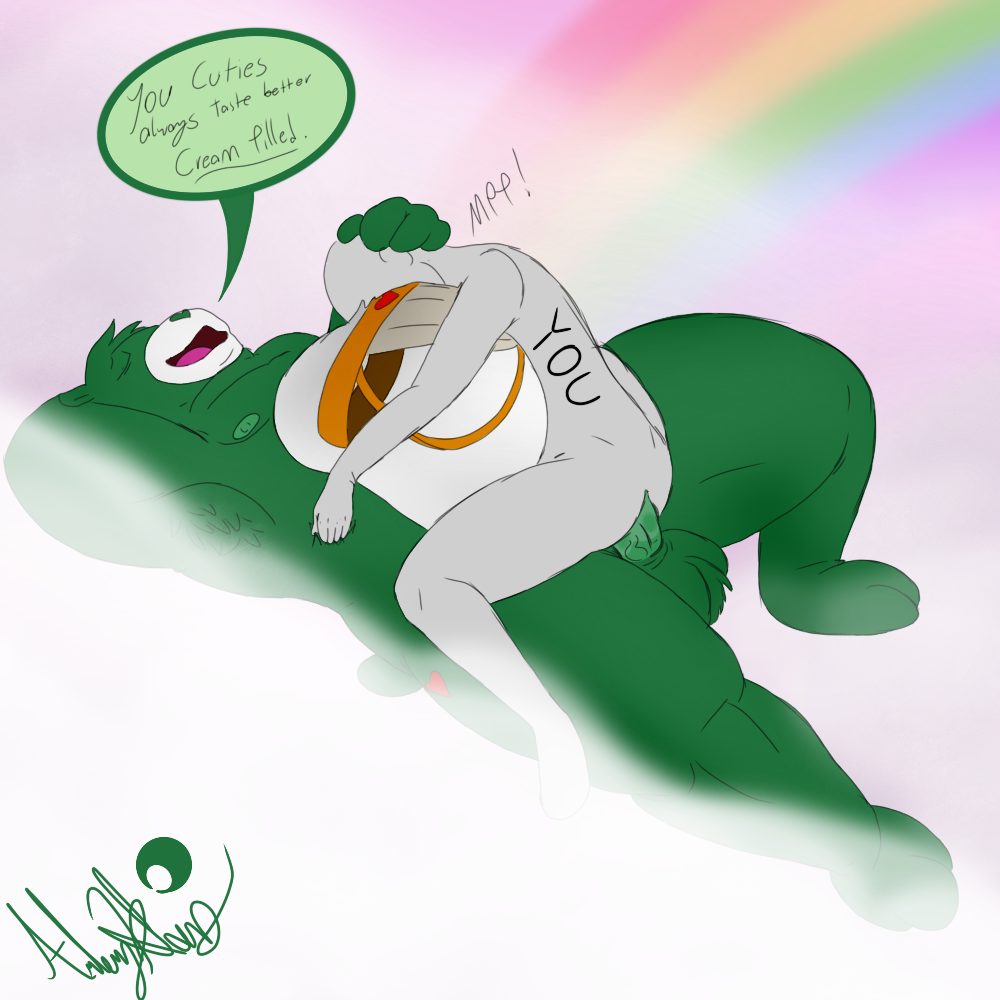 ambiguous_gender anal anal_sex anthro armpit_hair bear belly body_hair care_bears duo fledgedragonfox humanoid male mammal musk musky_bear_(fledgedragonfox) penetration smothering you