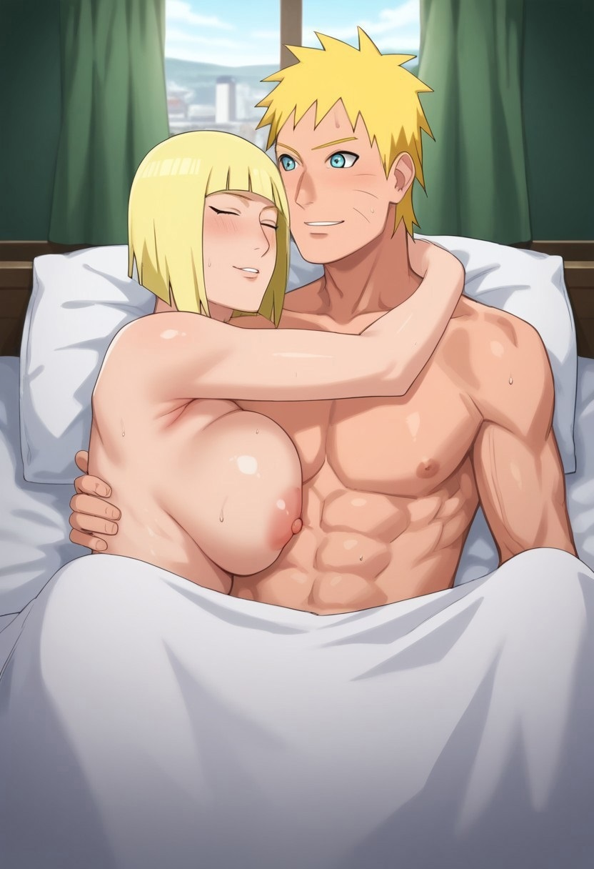 1boy 1girls abs affair after_sex ai_generated bed bedroom big_breasts blanket blue_eyes blush boruto:_naruto_next_generations breast_press breasts calm cheating cheating_husband city_background cuddling curtains female happy highres huge_breasts hugging light-skinned_female light-skinned_male light_skin long_hair looking_at_partner lovers lying_on_back lying_on_bed lying_on_person lying_on_side male milf muscular muscular_male naruto naruto_(series) nipples pillow pony_diffusion_xl relaxing romantic romantic_couple samui self_upload short_hair smile sweat sweatdrop toned toned_male uncensored under_covers upper_body uzumaki_naruto very_long_hair voluptuous voluptuous_female whisker_markings whiskers window